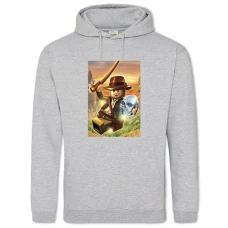 Hoodie with Print Lego Indiana Jones Skull - 2XL grey
