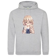 Hoodie with Print Beyond The Boundary Crying Kuriyama Mirai - 2XL grey