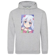 Hoodie with Print Eromanga Sensei Funny Sagiri Izumi - 2XL grey