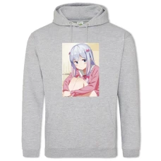 Hoodie with Print Eromanga Sensei Sad Sagiri Izumi - 2XL grey