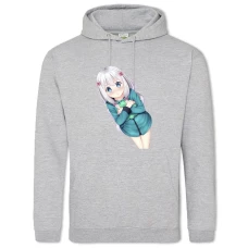 Hoodie with Print Eromanga Sensei Sagiri Big Eyes - 2XL grey