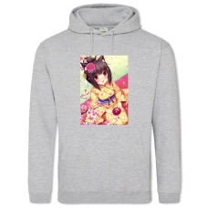 Hoodie with Print Neko Para Chocola Neko - 2XL grey