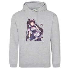 Hoodie with Print Neko Para Chocola Neko Girl - 2XL grey