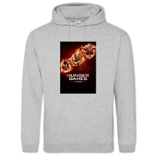 Худи с принтом Голодные Игры Сага - 2XL серый
