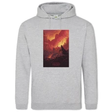 Hoodie with Print Star Wars Red Print - 2XL grey