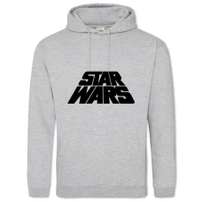 Hoodie with Print Star Wars Black Logo - 2XL grey