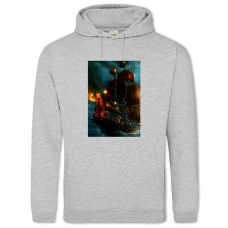 Hoodie with Print Pirates Of The Caribbean Boat - 2XL grey