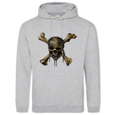 Hoodie with Print Pirates Of The Caribbean Scelet Sign - 2XL grey