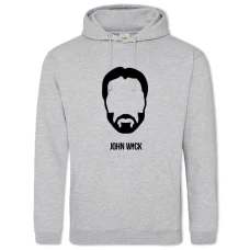 Hoodie with Print John Wick Minimalistic Print - 2XL grey