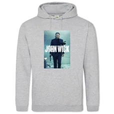 Hoodie with Print John Wick Hero Print - 2XL grey