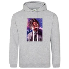 Hoodie with Print John Wick Handsome Hero - 2XL grey