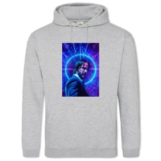 Hoodie with Print John Wick Neon Hero Print - 2XL grey