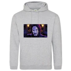 Hoodie with Print John Wick Art - 2XL grey