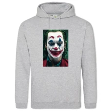 Hoodie with Print Joker Face - 2XL grey