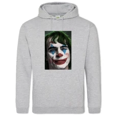 Hoodie with Print Joker Full Face - 2XL grey