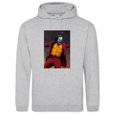 Hoodie with Print Joker Scary Hero - 2XL grey
