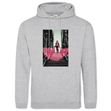 Hoodie with Print Joker Scary Hero Print - 2XL grey