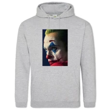 Hoodie with Print Joker Scary Face - 2XL grey