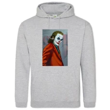 Hoodie with Print Joker Smoking Art - 2XL grey