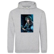 Hoodie with Print The Hobbit Hero Bilbo Baggins - 2XL grey