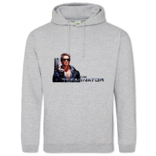 Hoodie with Print The Terminator Logo Arnold Schwarzenegger - 2XL grey