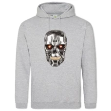 Hoodie with Print The Terminator Head Print - 2XL grey