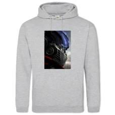 Hoodie with Print Transformers Robot Head - 2XL grey