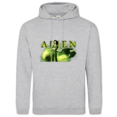 Hoodie with Print Alien Green Logo - 2XL grey