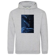 Hoodie with Print Alien Monster - 2XL grey