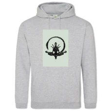Hoodie with Print Alien Meditation Print - 2XL grey