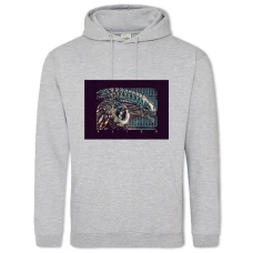 Hoodie with Print Alien Cute Print - 2XL grey