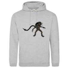 Hoodie with Print Alien Big Creature - 2XL grey