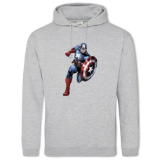 Hoodie with Print Marvel Captain America - 2XL grey