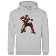 Hoodie with Print Marvel Iron Man Hero - 2XL grey