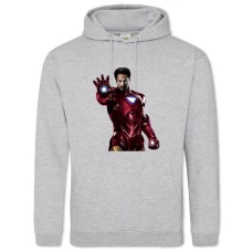 Hoodie with Print Marvel Iron Man Hero Print - 2XL grey