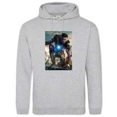 Hoodie with Print Marvel Iron Man Print - 2XL grey