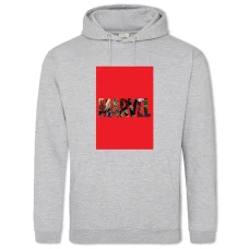 Hoodie with Print Marvel Logo - 2XL grey