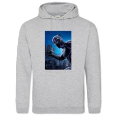 Hoodie with Print Marvel Hero Black Panther - 2XL grey