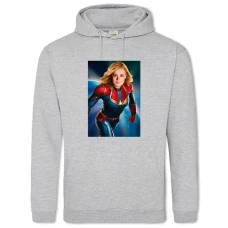 Hoodie with Print Marvel Hero Captain Marvel - 2XL grey