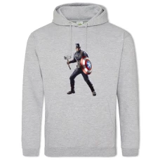 Hoodie with Print Marvel Captain America Hero - 2XL grey