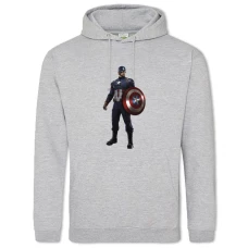 Hoodie with Print Marvel Captain America Hero Print - 2XL grey