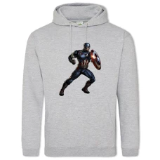 Hoodie with Print Marvel Captain America Print - 2XL grey