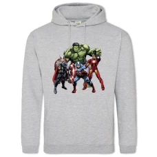 Hoodie with Print Marvel Main Heroes - 2XL grey