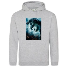 Hoodie with Print The Dark Knight Joker Face - 2XL grey