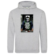 Hoodie with Print The Dark Knight Joker Quote - 2XL grey