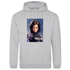 Hoodie with Print Alita Battle Angel Hero - 2XL grey