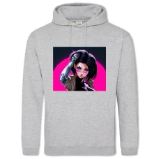 Hoodie with Print Alita Battle Angel Art - 2XL grey