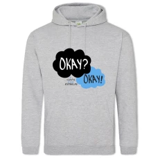 Худи с принтом Виноваты Звёзды Окей? Окей - 2XL серый