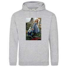 Hoodie with Print Alice In Wonderland Characters - 2XL grey