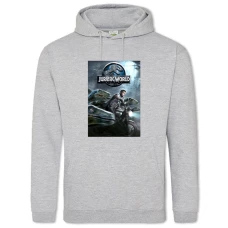 Hoodie with Print Jurassic Park Print - 2XL grey